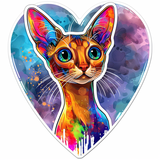 Abyssinian Cat astronaut majestic Expressive surreal Vinyl Decal Sticker for Car, Laptop, Tumbler and more # F021289-4" x 4"