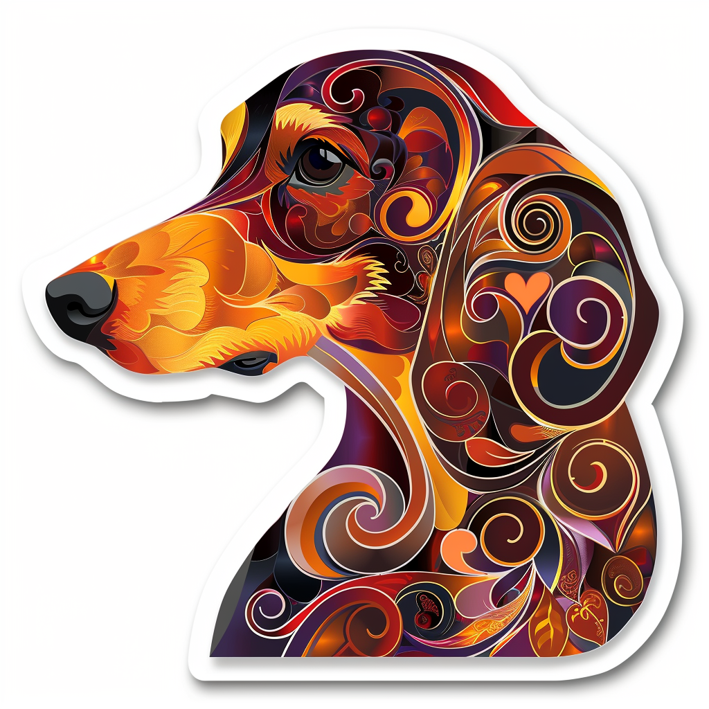 Dachshund Dog Heartcore Vinyl Decal Sticker for Car, Laptop, Tumbler and more # F012689