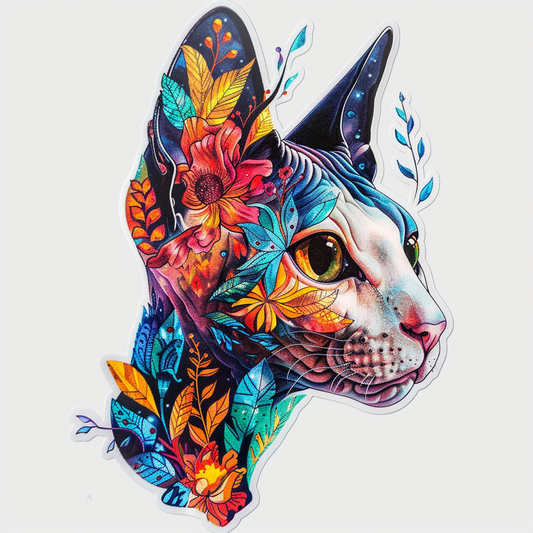 Sphynx Cat Vinyl Decal Sticker for Car, Laptop, Tumbler and more # F010067