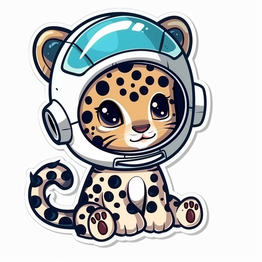 Leopard majestic Expressive surreal Vinyl Decal Sticker for Car, Laptop, Tumbler and more # F022616