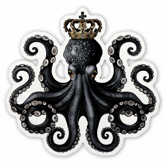 Sticker of an Octopus astronaut majestic Expressive surreal Vinyl Decal Sticker for Car, Laptop, Tumbler and more # F015502