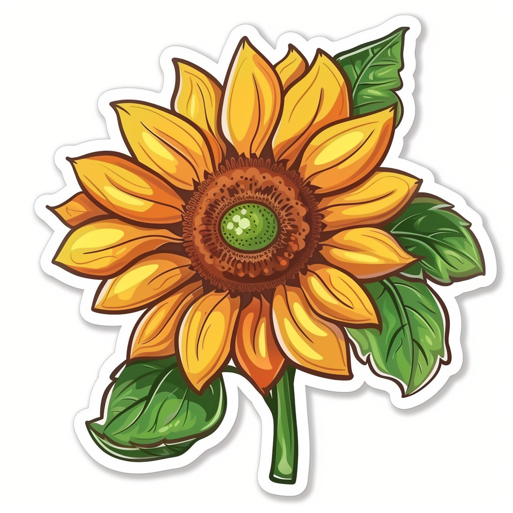 Sunflower flower majestic Expressive surreal Vinyl Decal Sticker for Car, Laptop, Tumbler and more # F022938