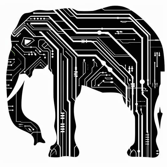 Elephant Expressive surreal Vinyl Decal Sticker for Car, Laptop, Tumbler and more # F022295-4" x 4"