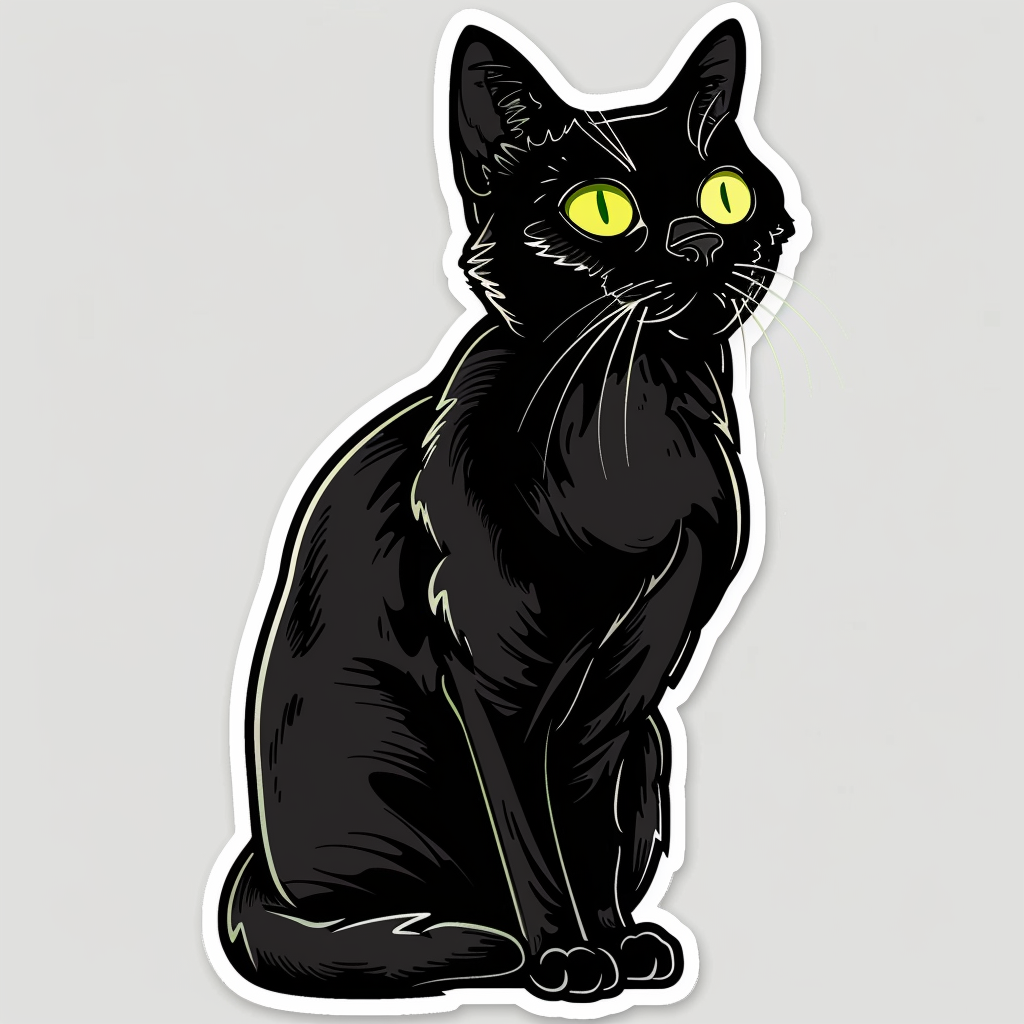 American Shorthair Cat majestic Expressive surreal Vinyl Decal Sticker for Car, Laptop, Tumbler and more # F018597