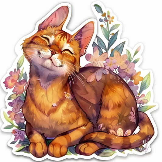 Abyssinian Cat astronaut majestic Expressive surreal Vinyl Decal Sticker for Car, Laptop, Tumbler and more # F021288-4" x 4"