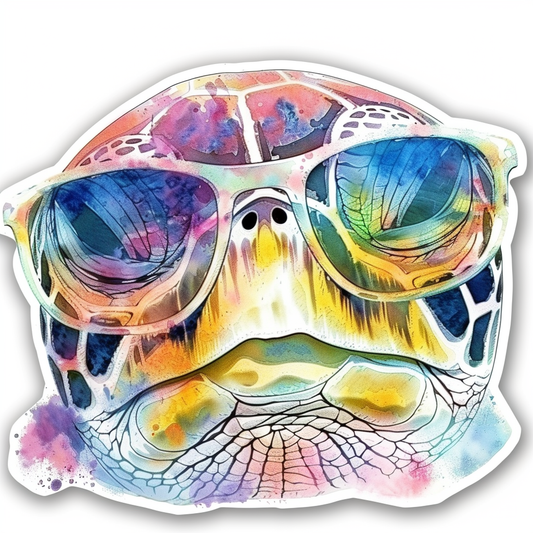 turtle majestic Expressive surreal Vinyl Decal Sticker for Car, Laptop, Tumbler and more # F021943-4" x 4"
