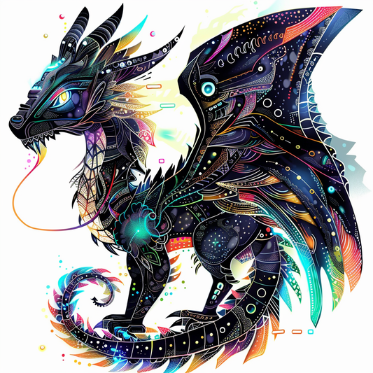 Dragon cyber punk majestic Expressive surreal Vinyl Decal Sticker for Car, Laptop, Tumbler and more # F019090