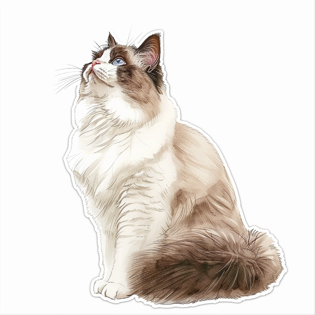 Ragdoll Cat Vinyl Decal Sticker for Car, Laptop, Tumbler and more # F010202