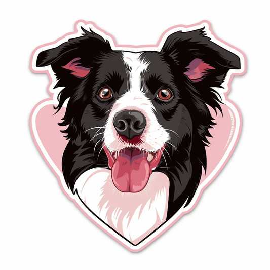 Border Collie Dog majestic Expressive surreal Vinyl Decal Sticker for Car, Laptop, Tumbler and more # F021853-4" x 4"