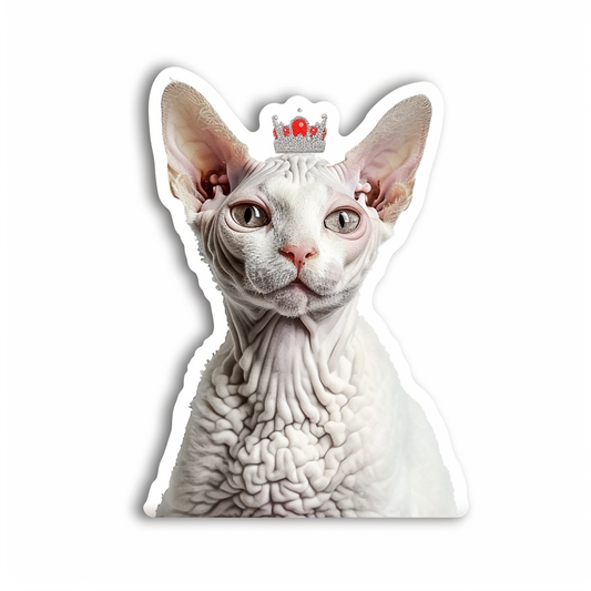 Adorable Cornish Rex Cat Expressive surreal Vinyl Decal Sticker for Car, Laptop, Tumbler and more # F021452-4" x 4"