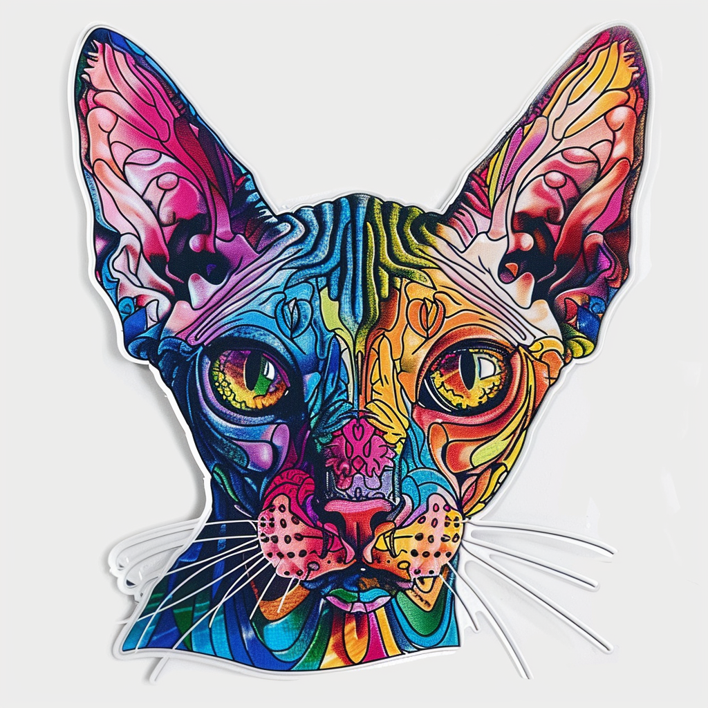 Sphynx Cat Vinyl Decal Sticker for Car, Laptop, Tumbler and more # F010003