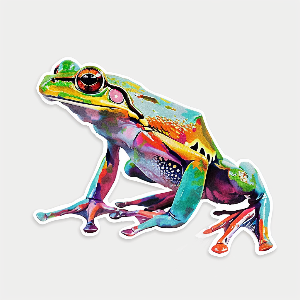 Sticker of a Frog majestic Expressive surreal Vinyl Decal Sticker for Car, Laptop, Tumbler and more # F015847