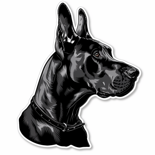 Adorable Great Dane Dog Expressive surreal Vinyl Decal Sticker for Car, Laptop, Tumbler and more # F017745