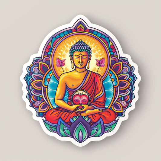 Buddha majestic Expressive surreal Vinyl Decal Sticker for Car, Laptop, Tumbler and more # F016993