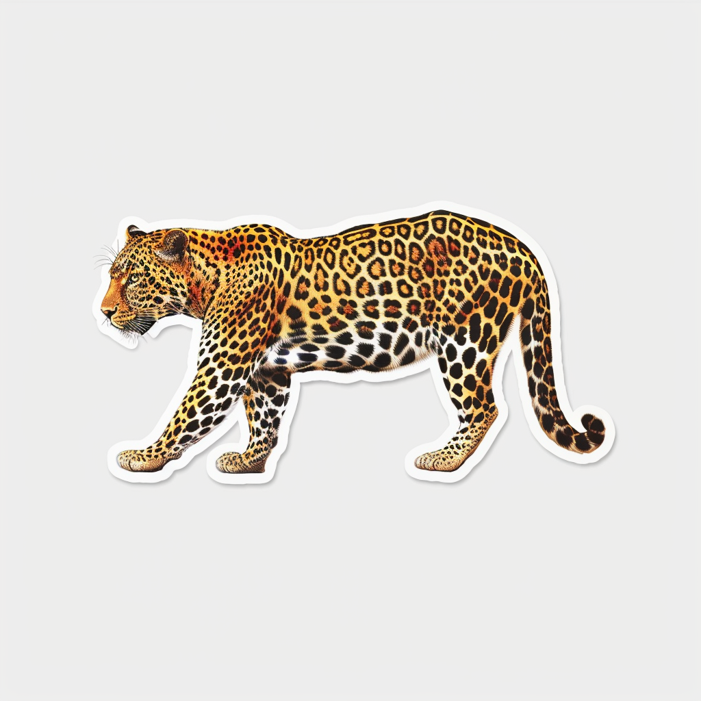 Leopard majestic Expressive surreal Vinyl Decal Sticker for Car, Laptop, Tumbler and more # F022412