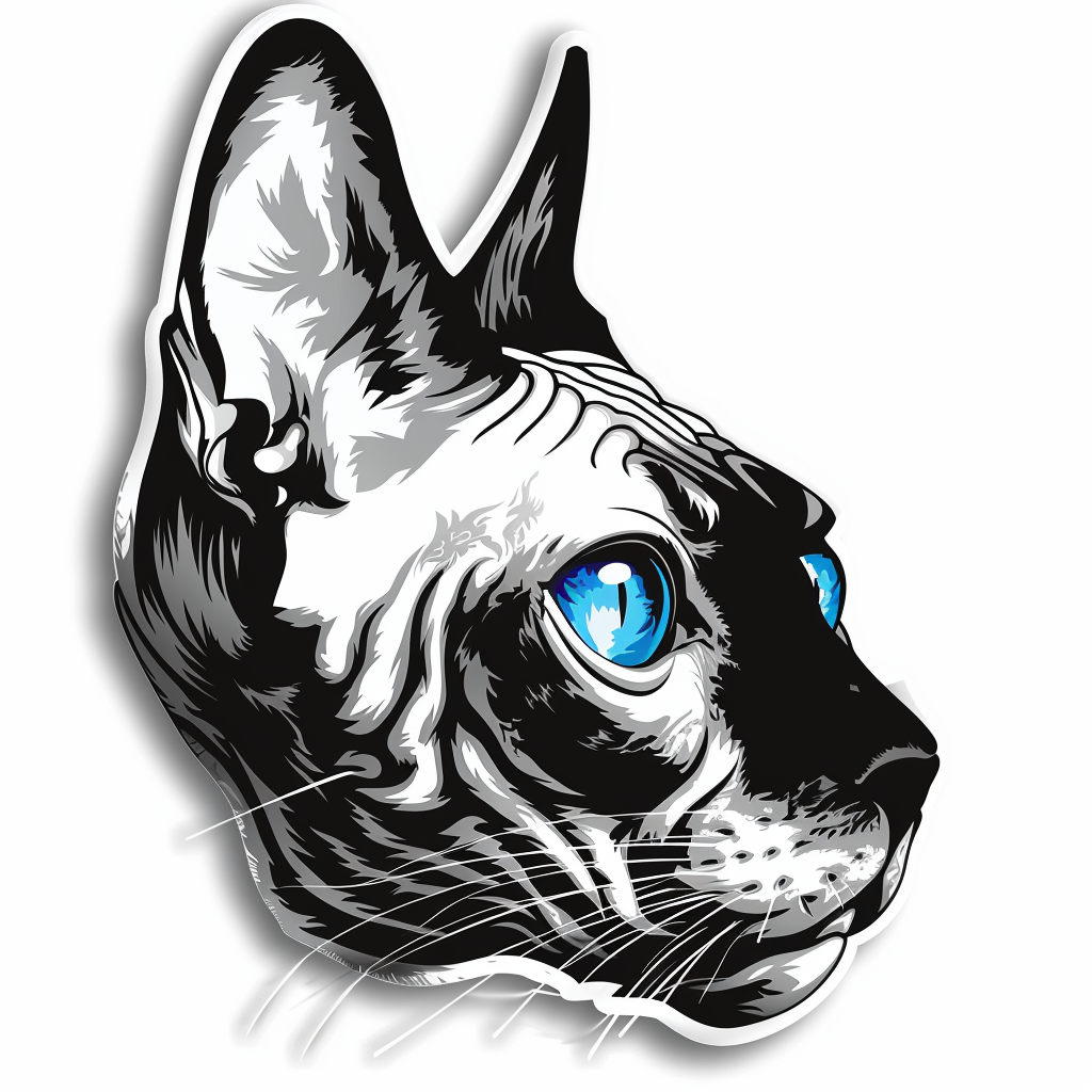 Sphynx Cat Vinyl Decal Sticker for Car, Laptop, Tumbler and more # F010137