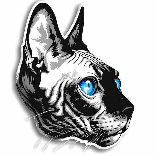 Sphynx Cat Vinyl Decal Sticker for Car, Laptop, Tumbler and more # F010137