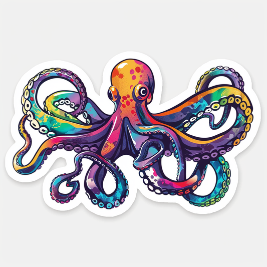 Sticker of an Octopus astronaut majestic Expressive surreal Vinyl Decal Sticker for Car, Laptop, Tumbler and more # F015671