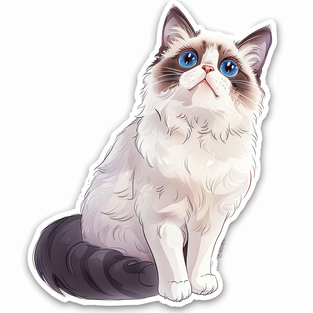 Ragdoll Cat Vinyl Decal Sticker for Car, Laptop, Tumbler and more # F08001