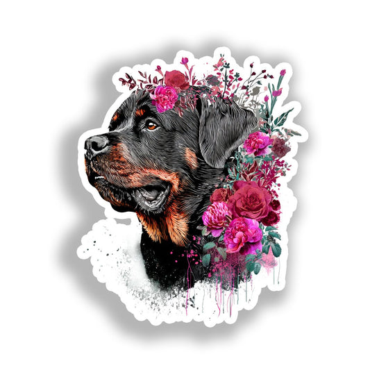 Rottweiler Dog Vinyl Decal Sticker for Car, Laptop, Tumbler and more # A018016-4" x 4"