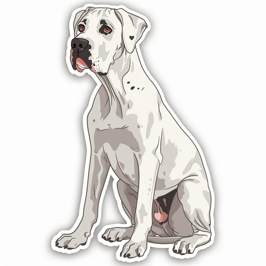 Adorable Great Dane Dog Expressive surreal Vinyl Decal Sticker for Car, Laptop, Tumbler and more # F017871