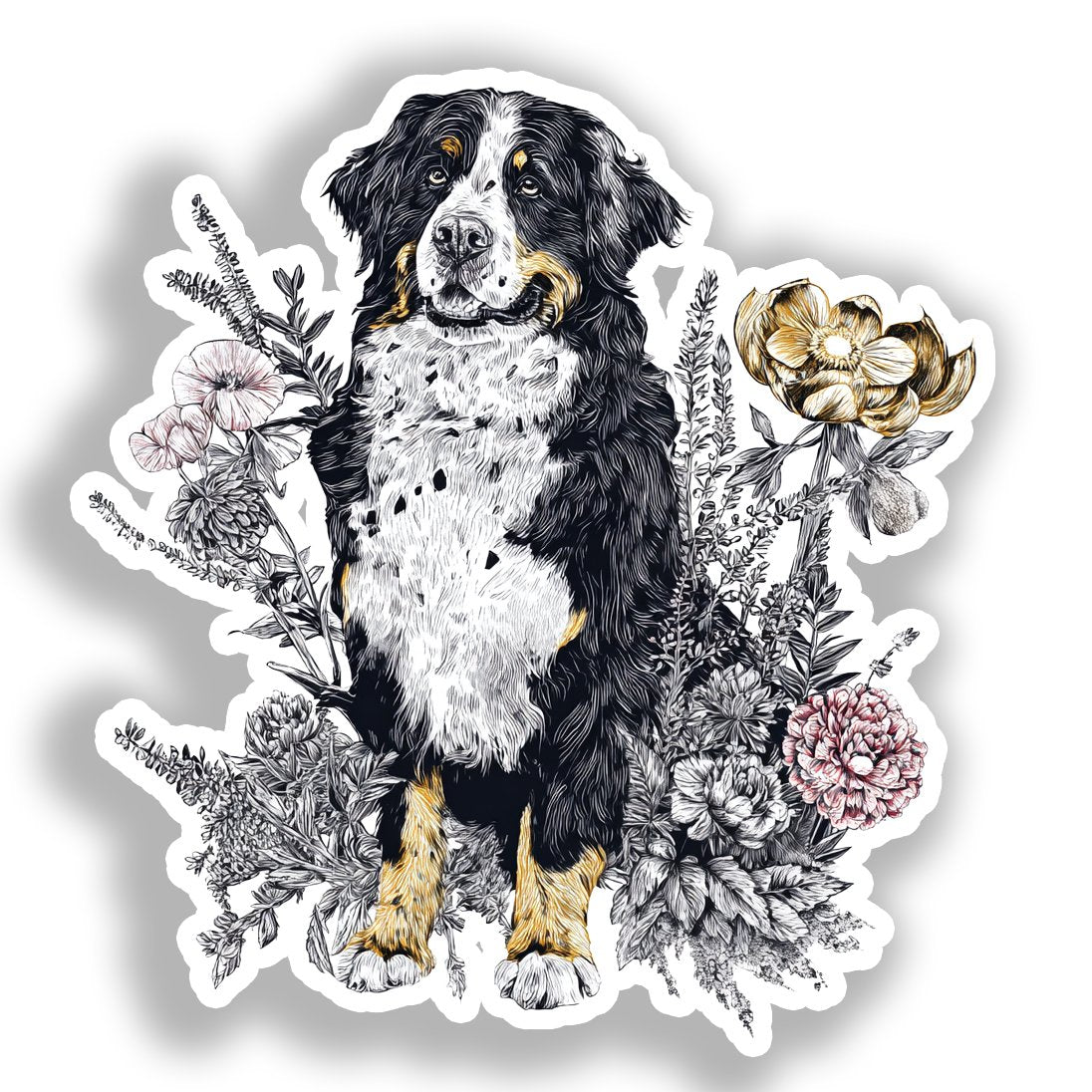 Bernese Mountain Dog Vinyl Decal Sticker for Car, Laptop, Tumbler and more # A018614-4" x 4"
