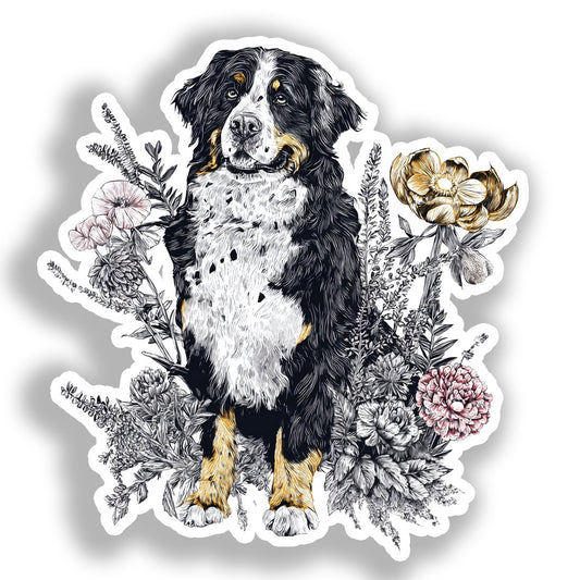 Bernese Mountain Dog Vinyl Decal Sticker for Car, Laptop, Tumbler and more # A018614-4" x 4"