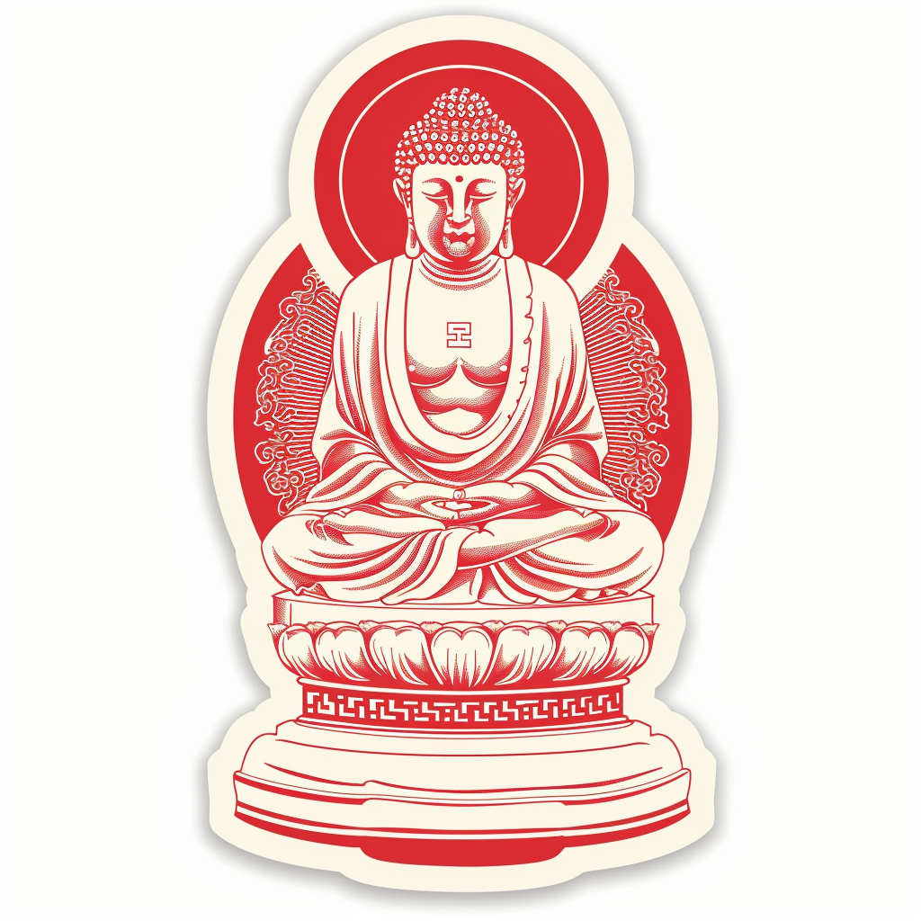 Sticker of a Buddha majestic Expressive surreal Vinyl Decal Sticker for Car, Laptop, Tumbler and more # F016906