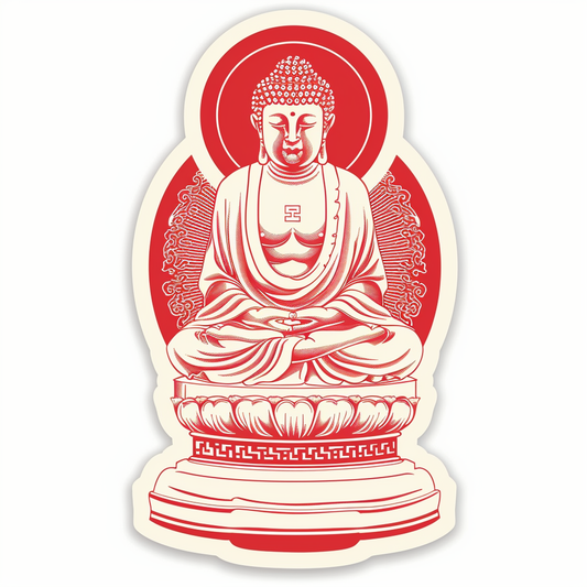 Sticker of a Buddha majestic Expressive surreal Vinyl Decal Sticker for Car, Laptop, Tumbler and more # F016906