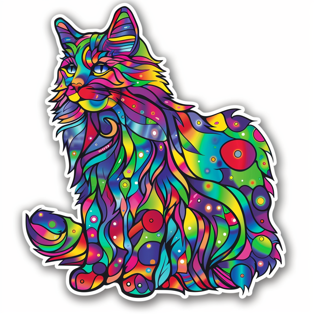Persian Cat majestic Expressive surreal Vinyl Decal Sticker for Car, Laptop, Tumbler and more # F016056
