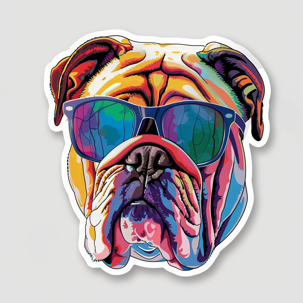 Bulldog Dog majestic Expressive surreal Vinyl Decal Sticker for Car, Laptop, Tumbler and more # F017443