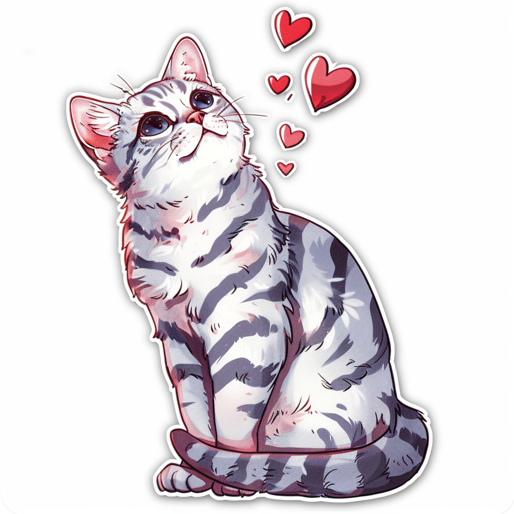 American Shorthair Cat majestic Expressive surreal Vinyl Decal Sticker for Car, Laptop, Tumbler and more # F018678