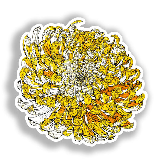 Chrysanthemum Flower Vinyl Decal Sticker for Car, Laptop, Tumbler and more # A019784-4" x 4"
