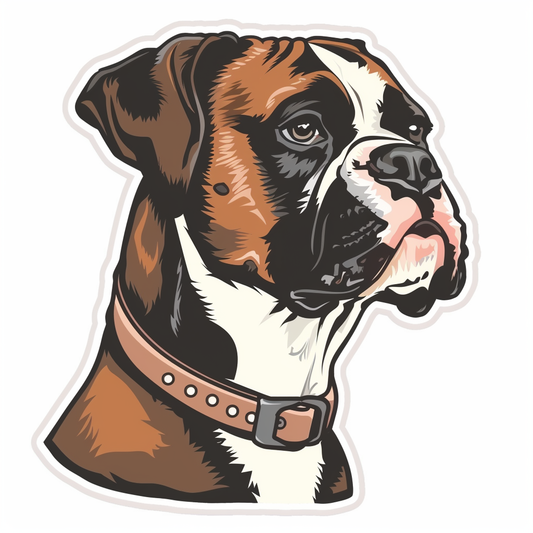 Boxer DogWhite  Vinyl Decal Sticker for Car, Laptop, Tumbler and more # F07192