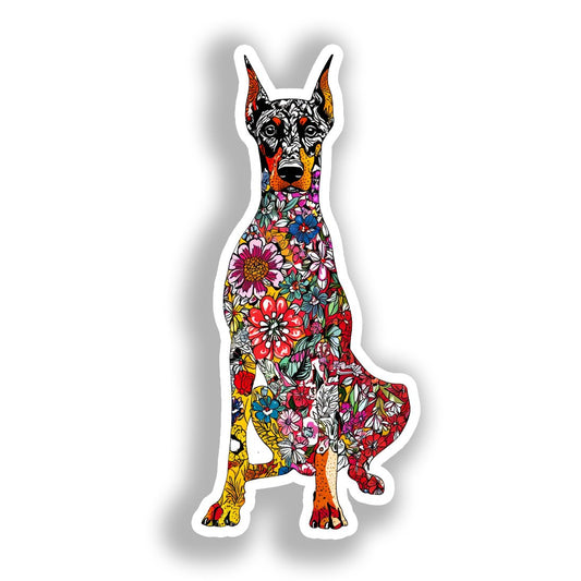 Doberman Pnscher Dog Vinyl Decal Sticker for Car, Laptop, Tumbler and more # A019713-4" x 4"
