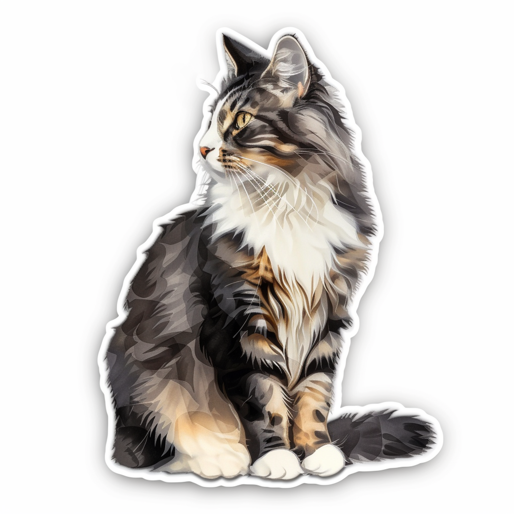 Maine Coon cat Vinyl Decal Sticker for Car, Laptop, Tumbler and more # F07828