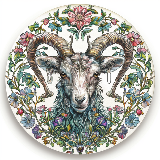 Goat majestic Expressive surreal Vinyl Decal Sticker for Car, Laptop, Tumbler and more # F020684-4" x 4"