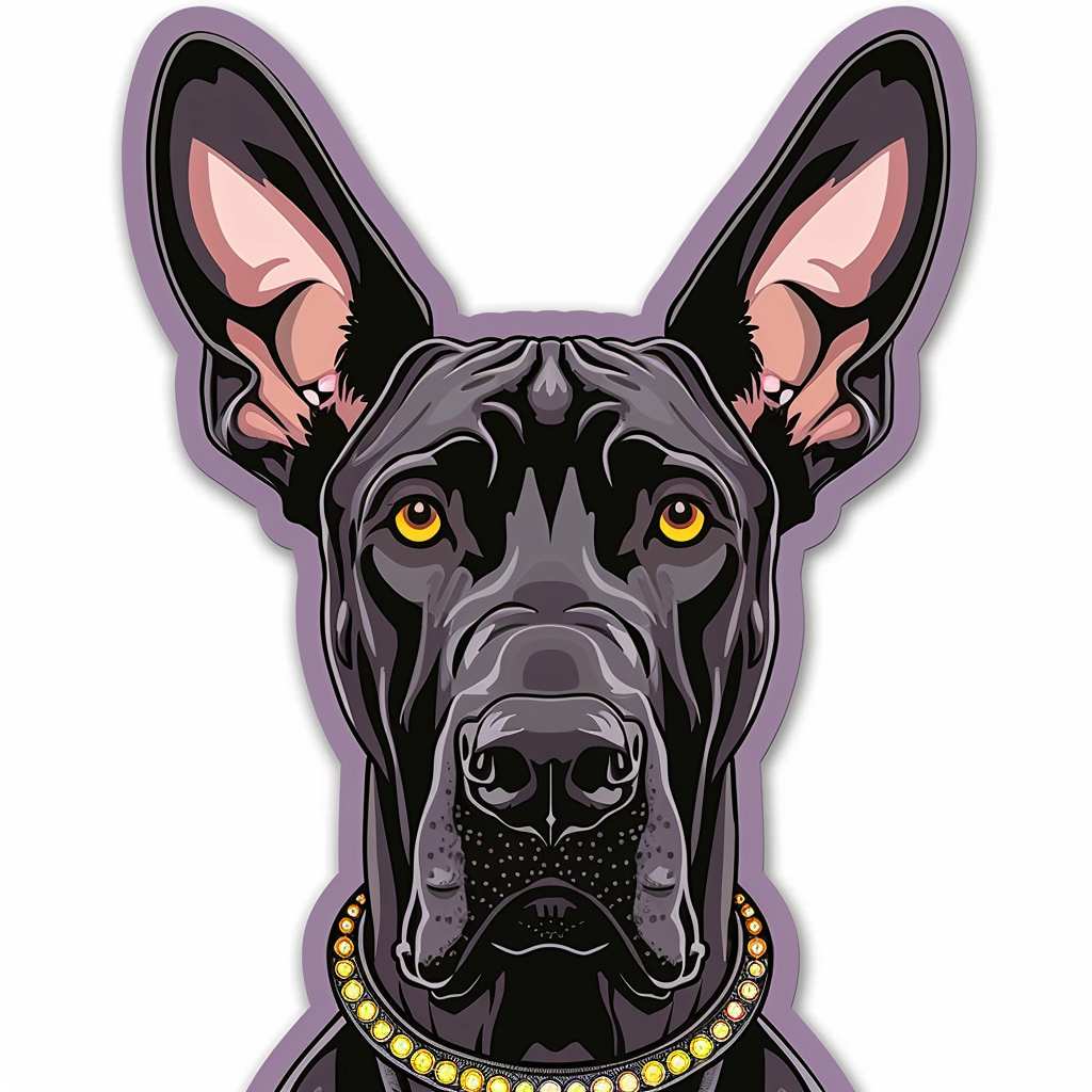 Adorable Great Dane Dog Expressive surreal Vinyl Decal Sticker for Car, Laptop, Tumbler and more # F017833