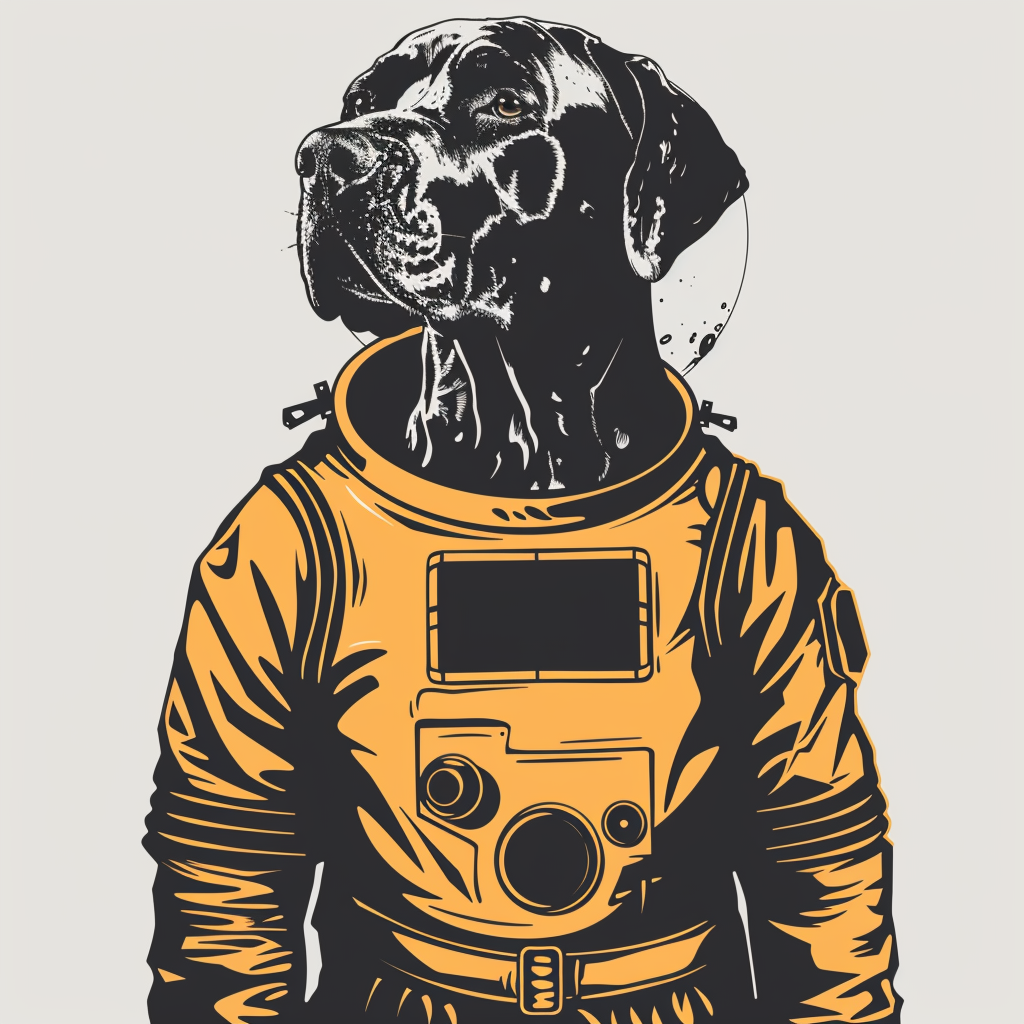 Adorable Great Dane Dog Expressive surreal Vinyl Decal Sticker for Car, Laptop, Tumbler and more # F017836