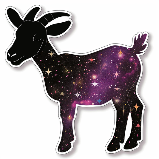 Goat majestic Expressive surreal Vinyl Decal Sticker for Car, Laptop, Tumbler and more # F020710-4" x 4"