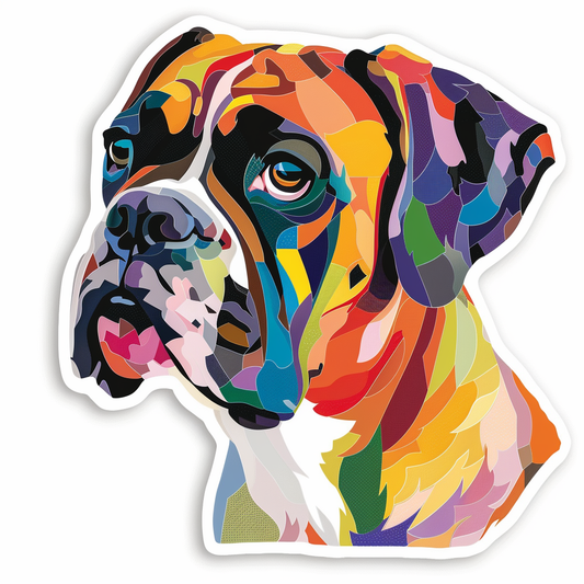 Boxer DogWhite  Vinyl Decal Sticker for Car, Laptop, Tumbler and more # F07196