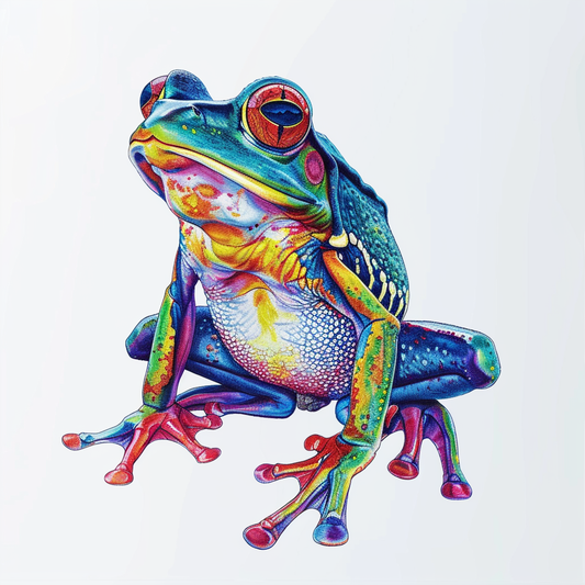 Sticker of a Frog majestic Expressive surreal Vinyl Decal Sticker for Car, Laptop, Tumbler and more # F015836