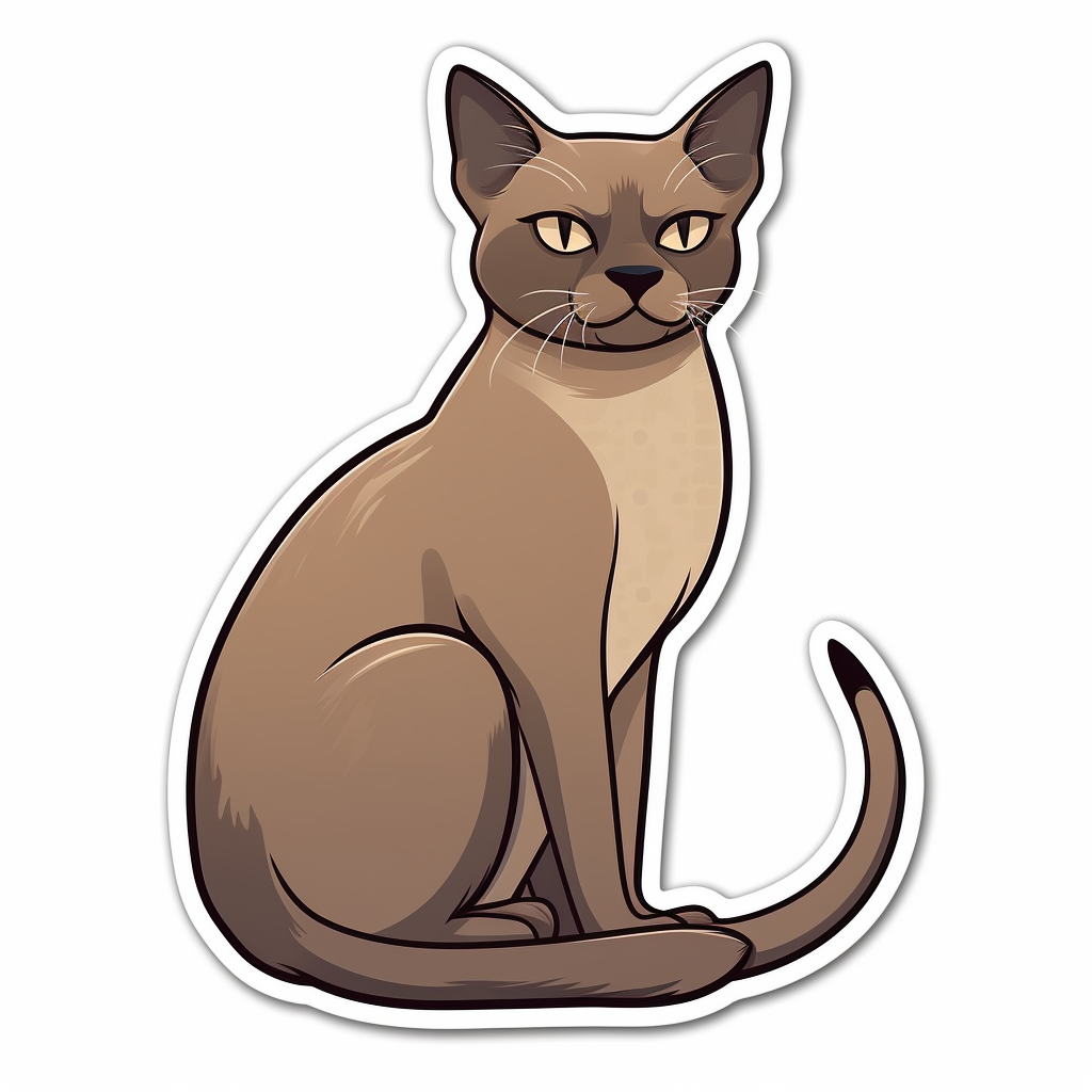Burmese Cat Vinyl Decal Sticker for Car, Laptop, Tumbler and more # F010781