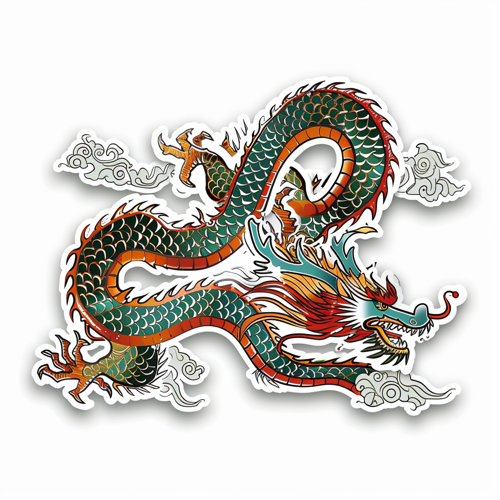 Dragon majestic Expressive surreal Vinyl Decal Sticker for Car, Laptop, Tumbler and more # F018987