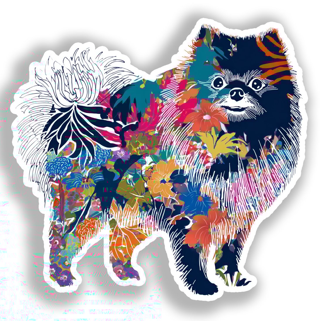 Pomeranian Dog Vinyl Decal Sticker for Car, Laptop, Tumbler and more # A017329-4" x 4"