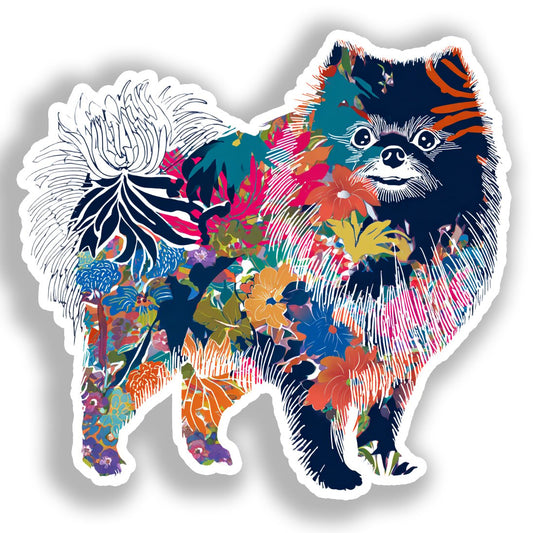 Pomeranian Dog Vinyl Decal Sticker for Car, Laptop, Tumbler and more # A017329-4" x 4"