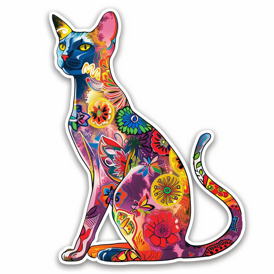 Abyssinian Cat astronaut majestic Expressive surreal Vinyl Decal Sticker for Car, Laptop, Tumbler and more # F021065-4" x 4"