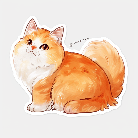 Persian Cat Expressive surreal Vinyl Decal Sticker for Car, Laptop, Tumbler and more # F016136