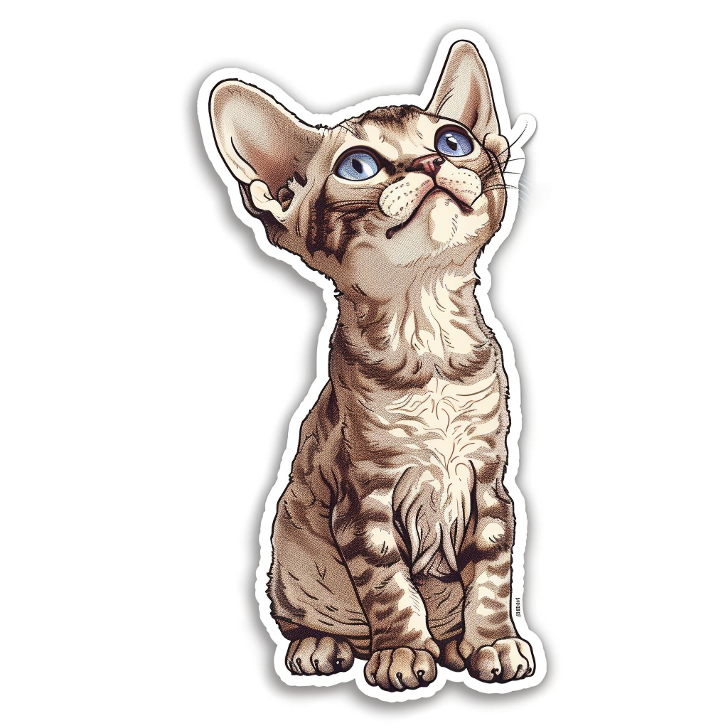 Devon Rex Cat Vinyl Decal Sticker for Car, Laptop, Tumbler and more # F09820