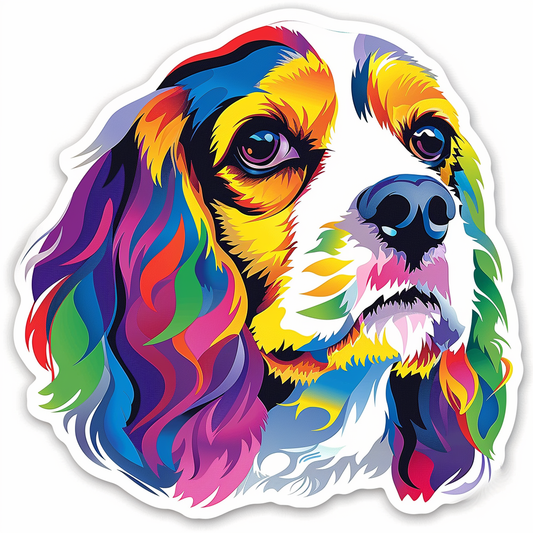 Cocker Spaniel Dog majestic Expressive surreal Vinyl Decal Sticker for Car, Laptop, Tumbler and more # F020327-4" x 4"